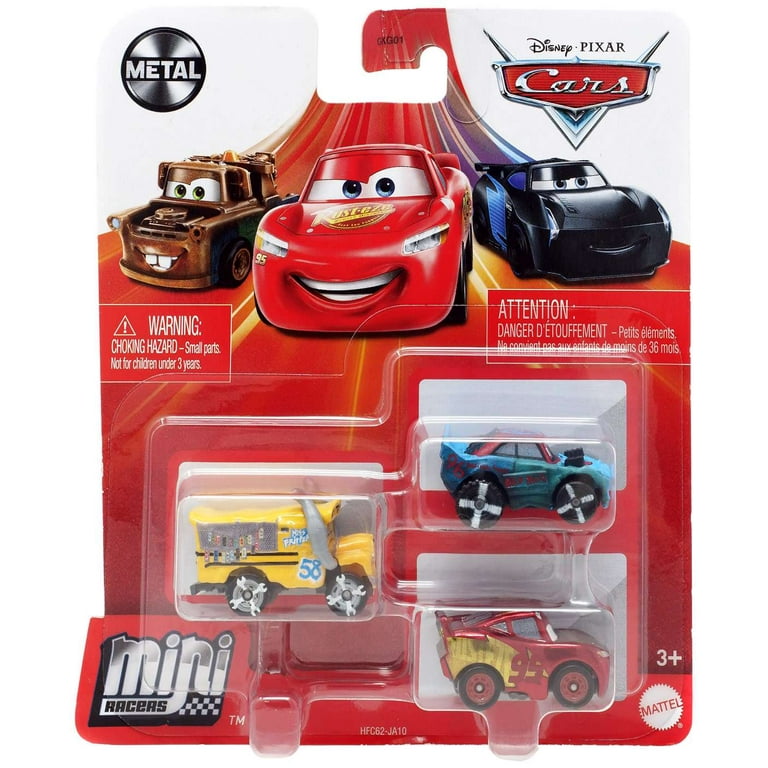ミニカー DISNEY MOTORS Diecast mini cars Set of 3 Disney Pixar Cars Mini Racers 3-Pack Set of 3 Die-Cast Toy