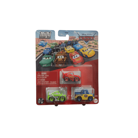 Disney Pixar Cars Mini Racers 3-Pack Metal Vehicles McQueen Hoover Yardley