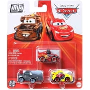 Disney Pixar Cars Mini Racers 3 Pack Rusteze Cruz Ramirez - Sterling - Lightning McQueen with Headset for Ages 3+