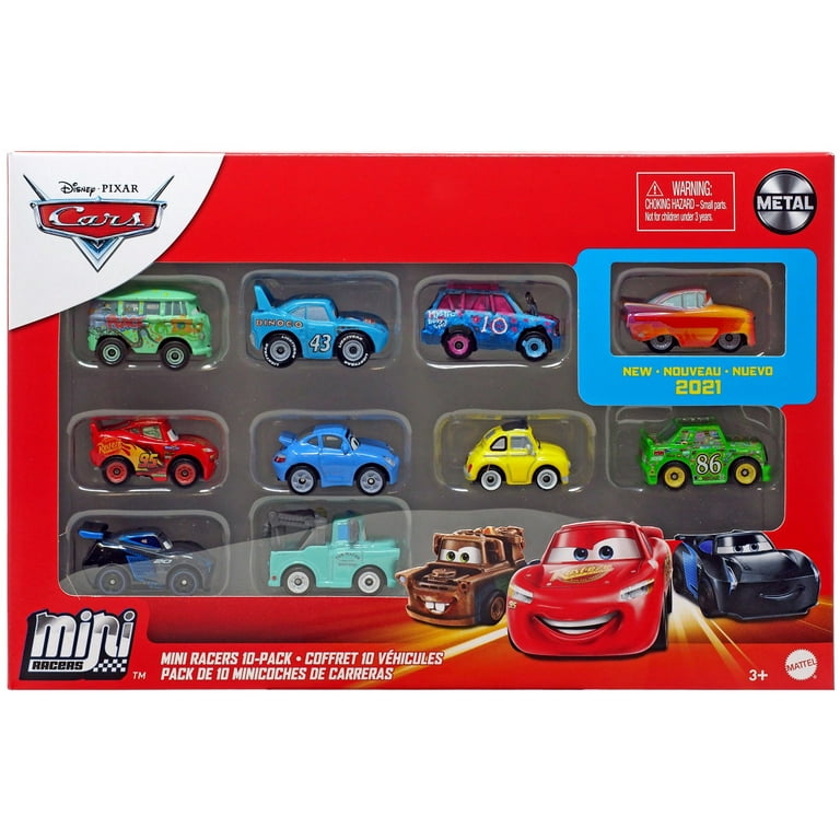 Disney Pixar Cars Mini Racers Metal Toy Race, Variety 10-Pack