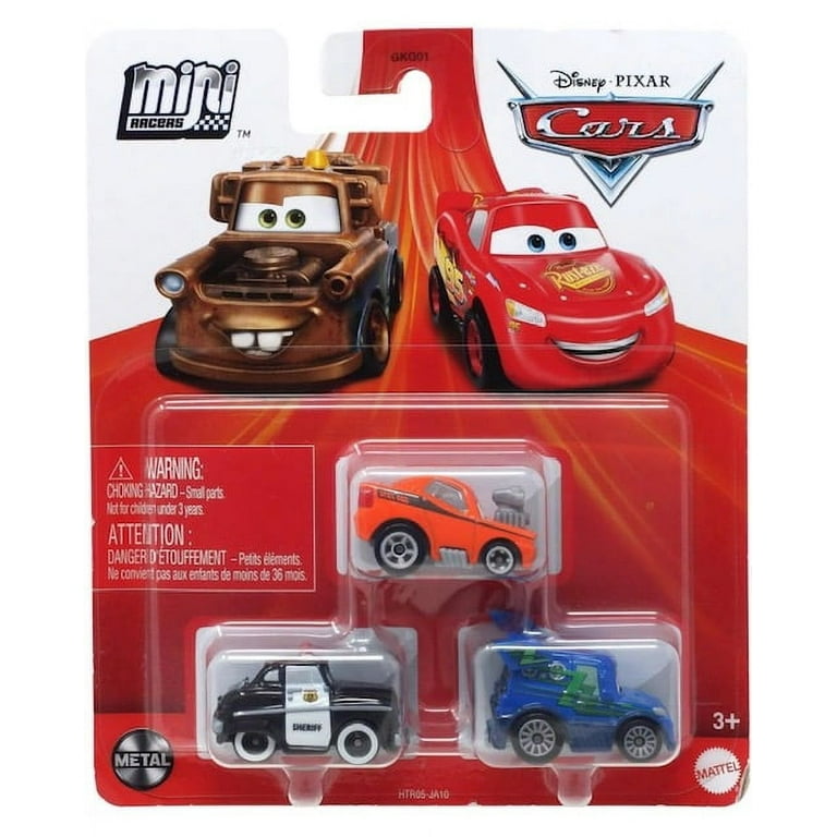 Disney Pixar Cars Mini Racers (Snot Rod - DJ - Sheriff) 3 Pack