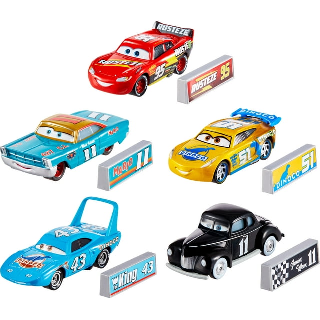 Disney Pixar Cars NASCAR Through The Years 5-Pack, Set of 5 Die-Cast Toy Race Cars in 1:55 Scale ...