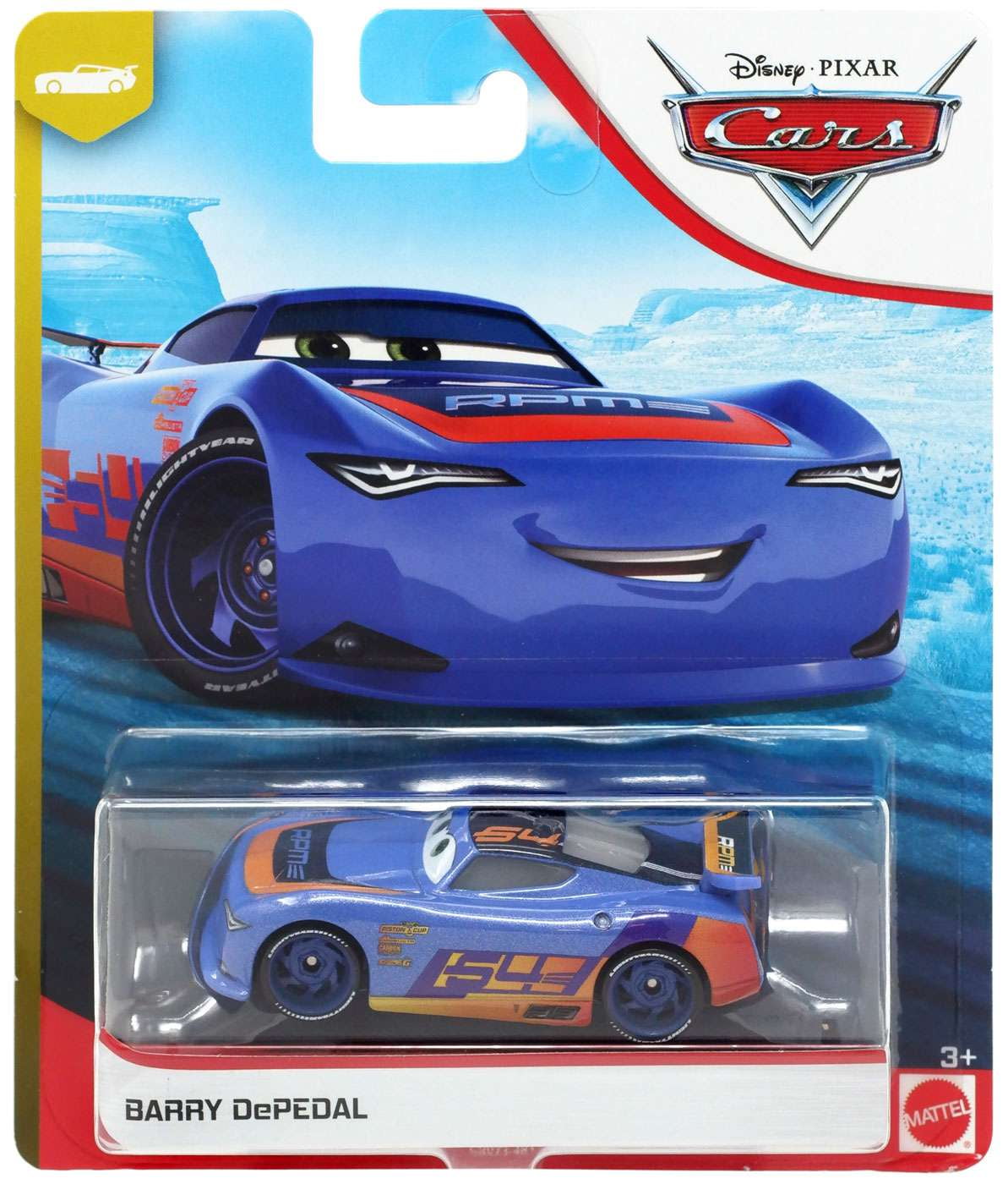 Mattel Disney Cars XRS Rocket Racers - Barry DEPEDAL, Macchinina Pressofusa 1:55 Con Fiamme - 2