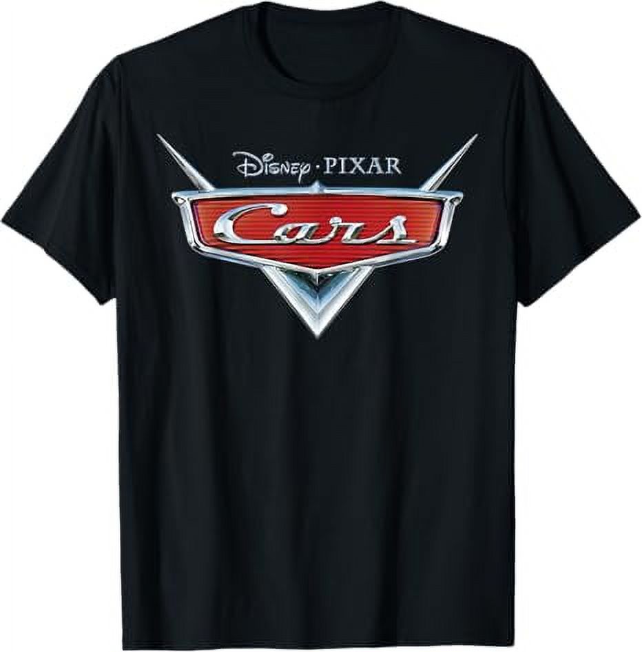 Disney Pixar Cars Official Grill Badge Logo Movie Title TShirt