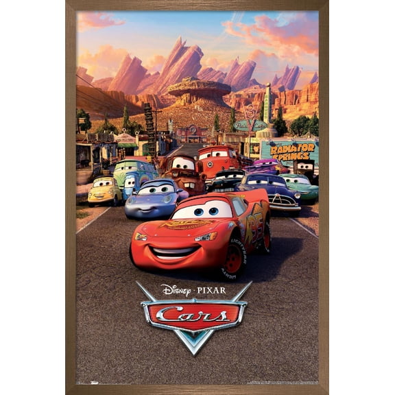 Disney Pixar Cars - One Sheet Wall Poster, 22.375" x 34", Framed