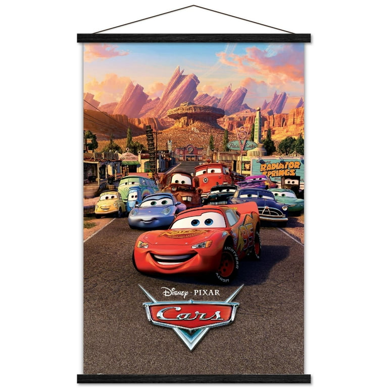 Disney Pixar Cars - One Sheet Wall Poster with Wooden Magnetic