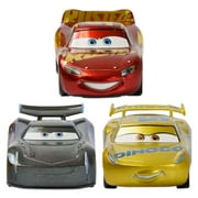 Disney / Pixar Cars Pullback Die Cast Jackson Storm, Lightning McQueen & Cruz Ramirez Vehicle 3-Pack