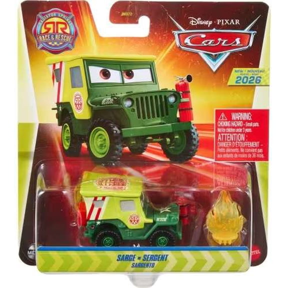 Disney / Pixar Cars Race & Rescue Sarge Diecast Car [with Fire Extinguisher]