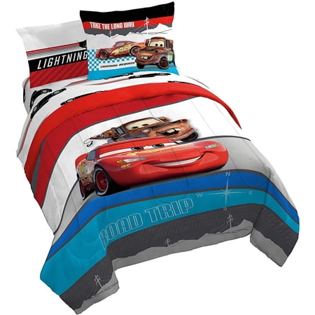 Disney Pixar Cars Racing Machine Multi-Color 5 Piece Twin Bed Set