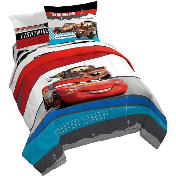 Disney Pixar Cars Racing Machine Multi-Color 5 Piece Twin Bed Set