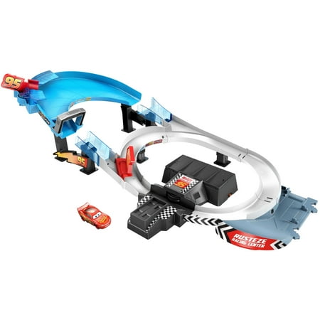 Disney Pixar Cars Rusteze Double Circuit Speedway Playset with Lightning McQueen Toy Car