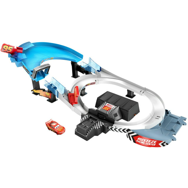 Disney Pixar Cars Rusteze Double Circuit Speedway Playset with Lightning McQueen Toy Car