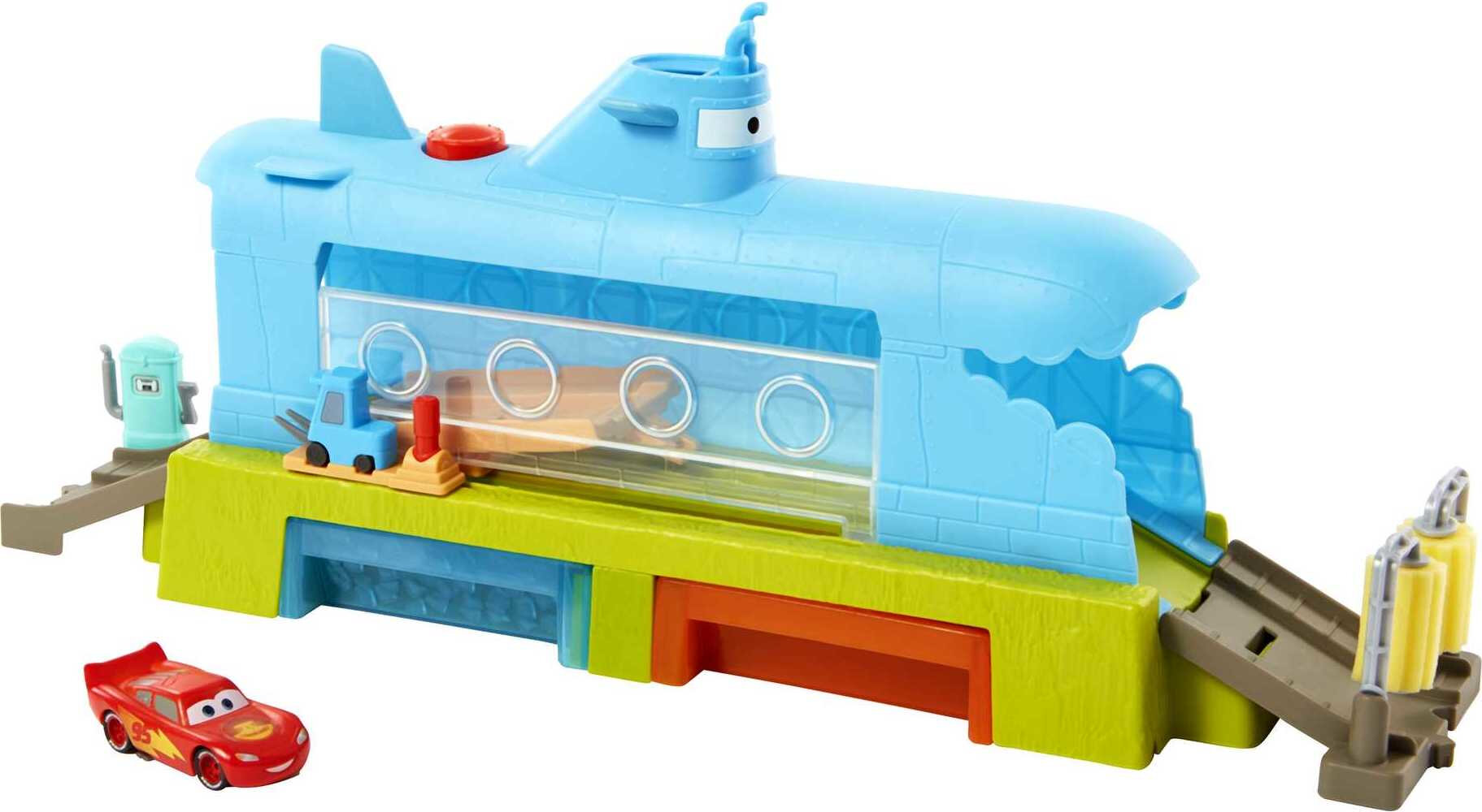 Disney Pixar Cars Submarine Car Wash Playset with Color-Change Lightning McQueen Toy Car - image 1 of 7