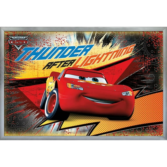Disney Pixar Cars - Thunder After Lightning Wall Poster, 22.375" x 34", Framed