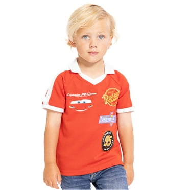Disney Pixar Cars Toddler Boy's Short Sleeve Collared Graphic Top, Sizes 12M-5T