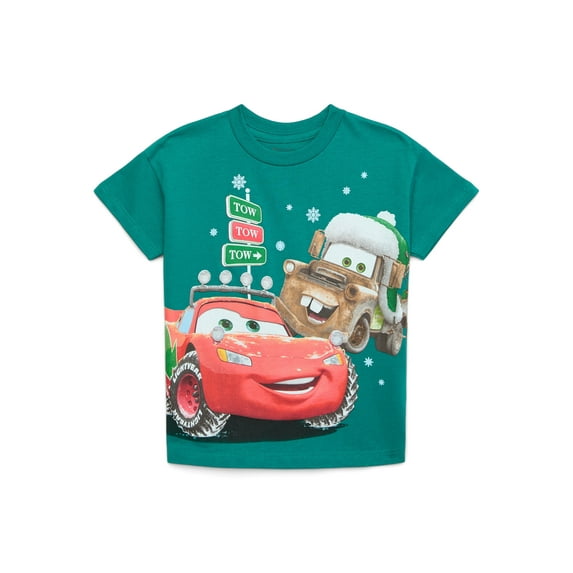 Disney Pixar Cars Toddler Boys Holiday Short Sleeve Crewneck T-Shirt, Sizes 12M-5T