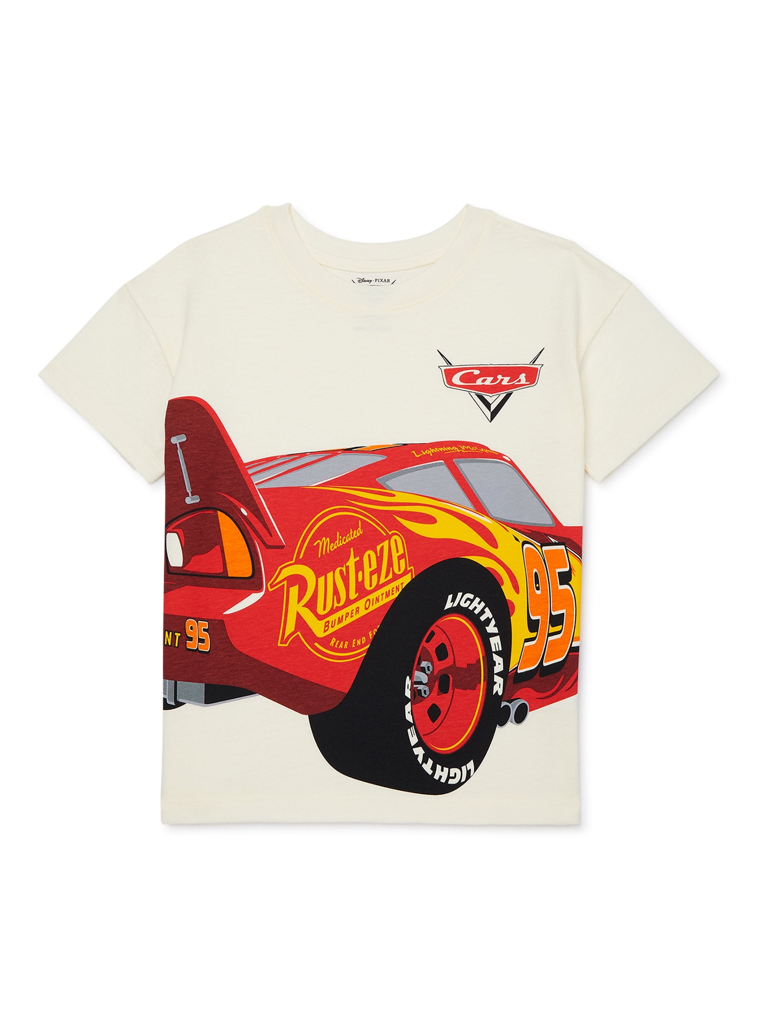 Disney Pixar Cars Toddler Graphic Crewneck Tee with Short Sleeves, Sizes 12M-5T