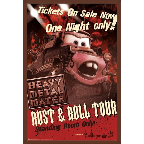 Disney Pixar Cars Toons - Heavy Metal Mater Wall Poster, 22.375" x 34", Framed