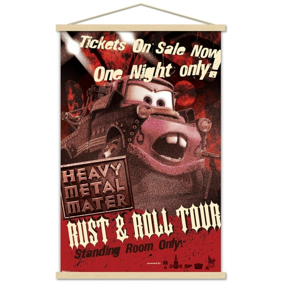 Disney Pixar Cars Toons - Heavy Metal Mater Wall Poster with Wooden Magnetic Frame, 22.375" x 34"