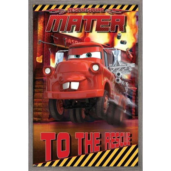 Disney Pixar Cars Toons - Rescue Wall Poster, 22.375" x 34", Framed