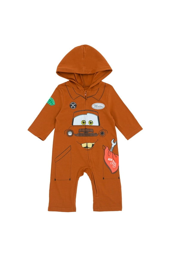 Pixar Cars Tow Mater Newborn Baby Boys Zip Up Coverall Newborn to Little Kid