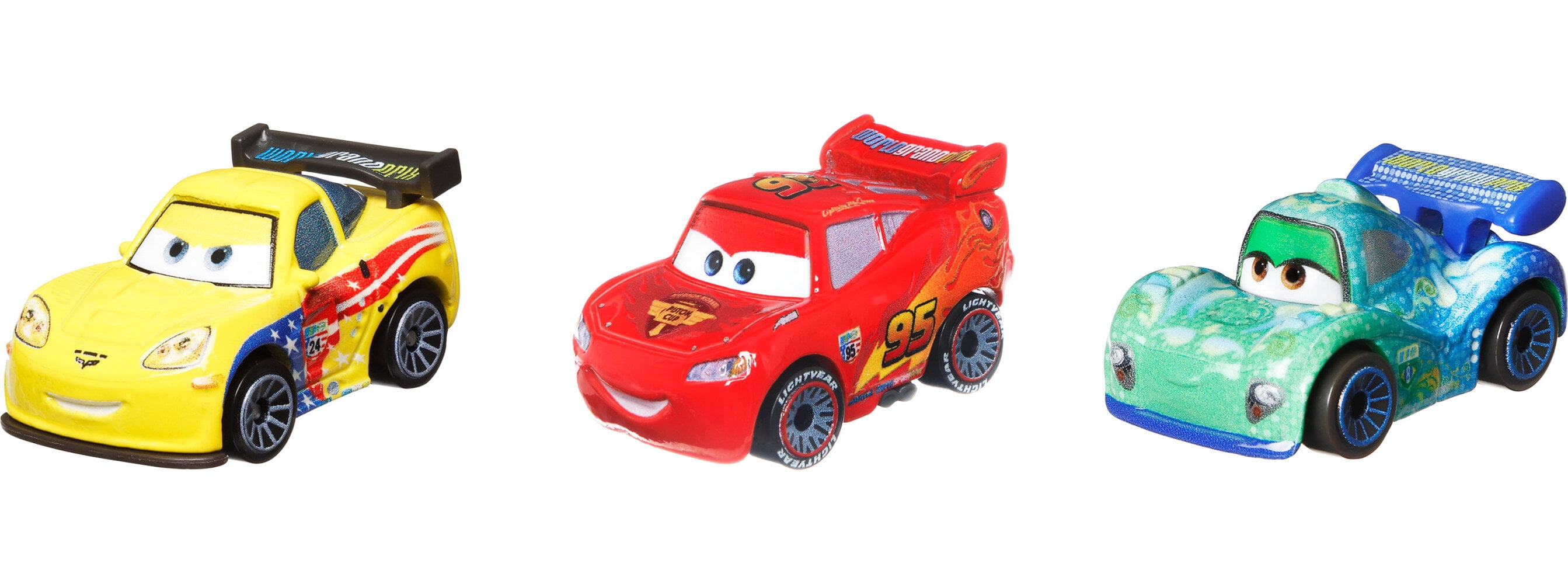 Disney Pixar Cars Toys, Mini Racers 3Pack Metal Toy Cars