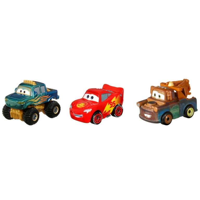 Disney Pixar Cars Mini Racers 3-Pack, Road-Themed Die-Cast
