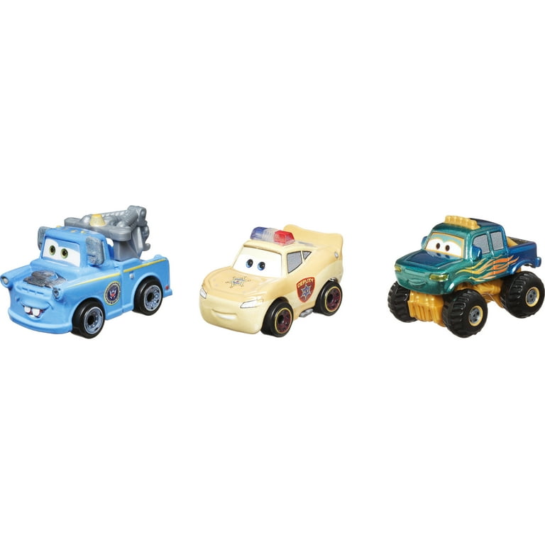 Disney Pixar Cars Toys, Mini Racers 3-Pack Metal Toy Cars