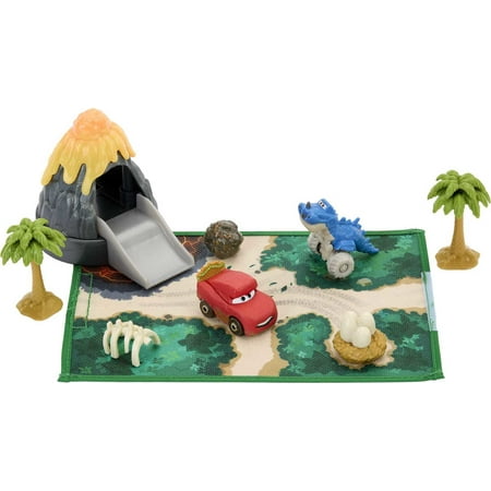 Disney Pixar Cars Toys, Mini Racers Dino Park with 2 Cars