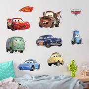 Disney Pixar Cars Wall Decals - Lightning McQueen & Friends Vinyl Stickers for Bathroom Nursery Bedroom Decor - Peel and Stick Room Decorations