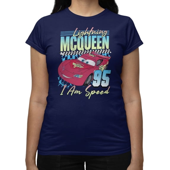 Disney Pixar Cars Women's I Am Speed T-Shirt (Iris Navy, S-XXL)
