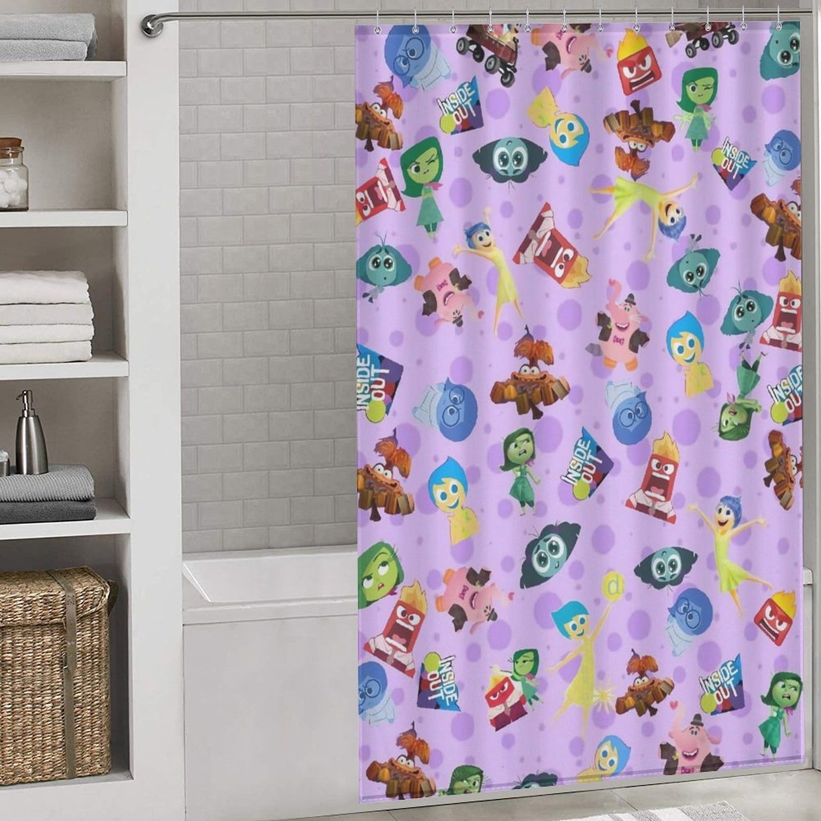 DisneyPixar Cartoon Inside Out Shower Curtains for Bathroom,Shower