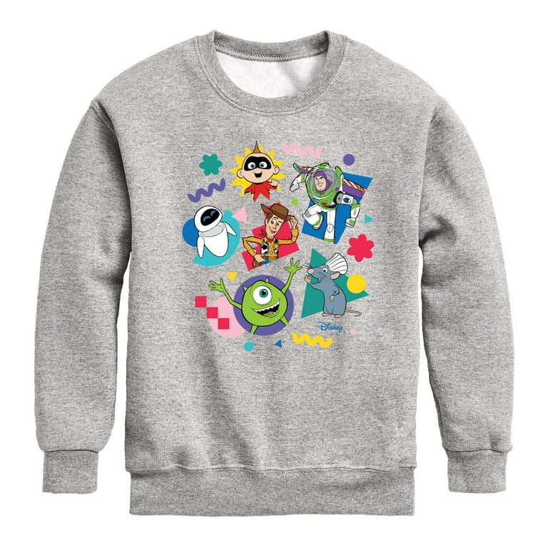 Disney Pixar Character Shapes Toddler Youth Crewneck Fleece Sweatshirt