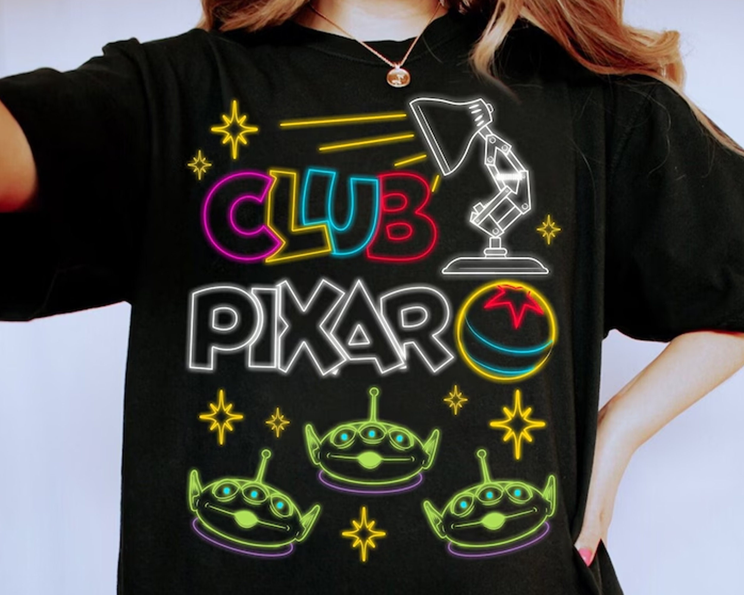 Disney Pixar Club Toy Story Aliens Shirt, Inside Out Group, Monster Inc