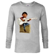 Disney Pixar Coco Miguel Rivera Playing Guitar T-Shirt - Long Sleeve T-Shirt for Men - Customized-Athletic Heather