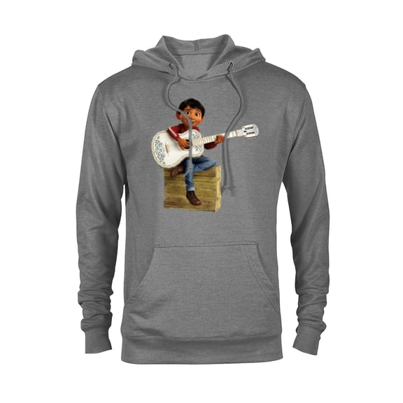 Disney Pixar Coco Miguel Rivera Playing Guitar T-Shirt - Pullover Hoodie for Adults - Customized-Graphite Heather