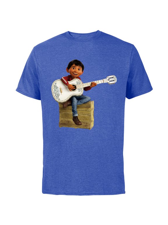 Disney Pixar Coco Miguel Rivera Playing Guitar T-Shirt - Short Sleeve Cotton T-Shirt for Adults - Customized-Royal Heather