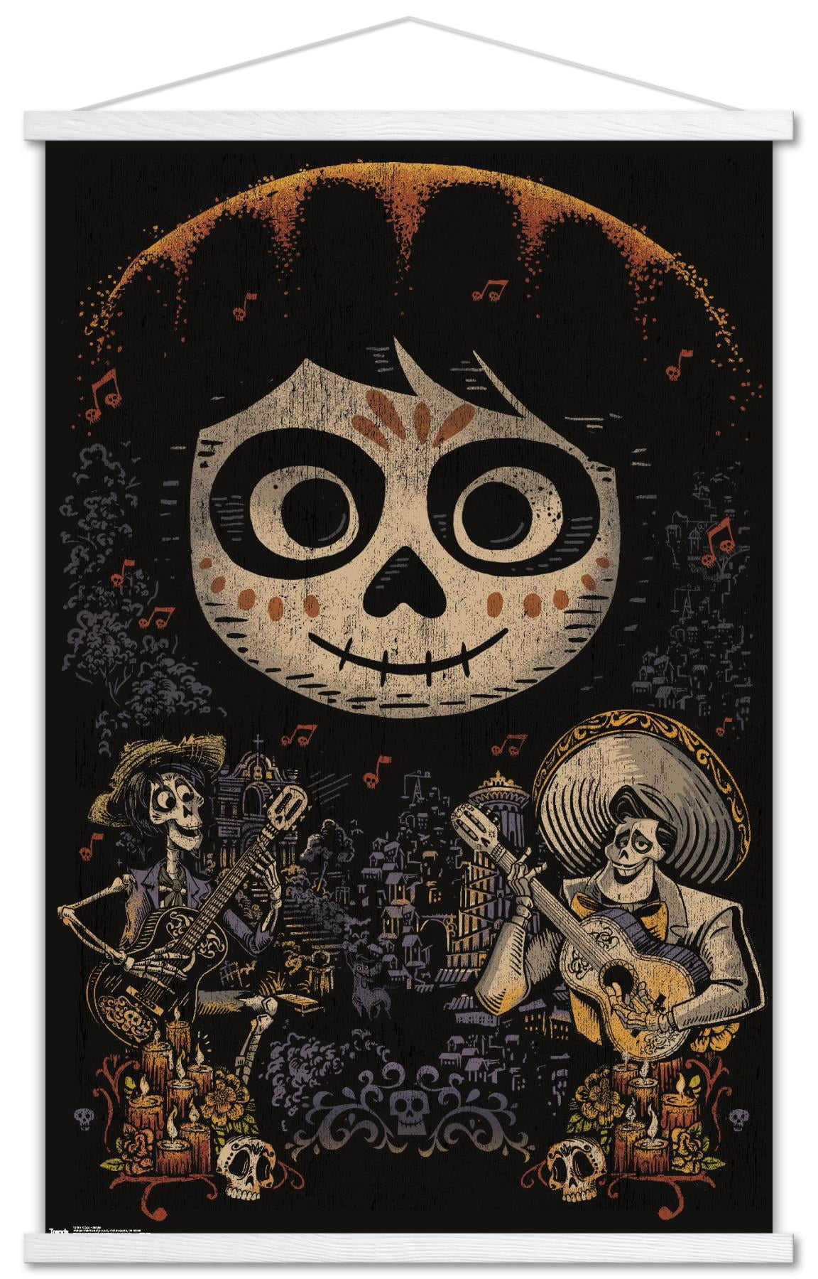 Disney Pixar Coco - Skulls Wall Poster with Wooden Magnetic Frame
