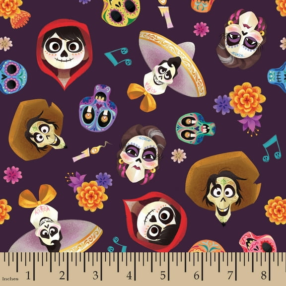 Disney Pixar Coco and Friends Head Toss 1 Yard Precut