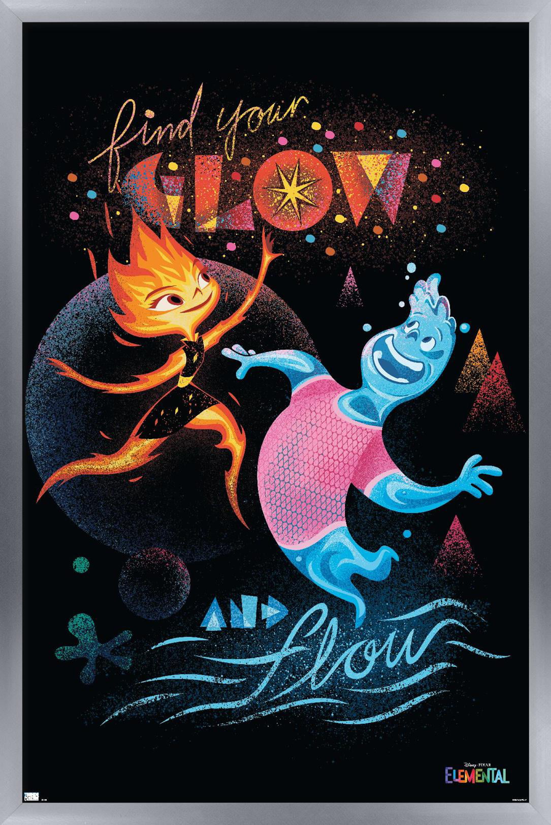 Disney Pixar Elemental - Find Your Glow Wall Poster, 14.725 x 22.375  Framed 
