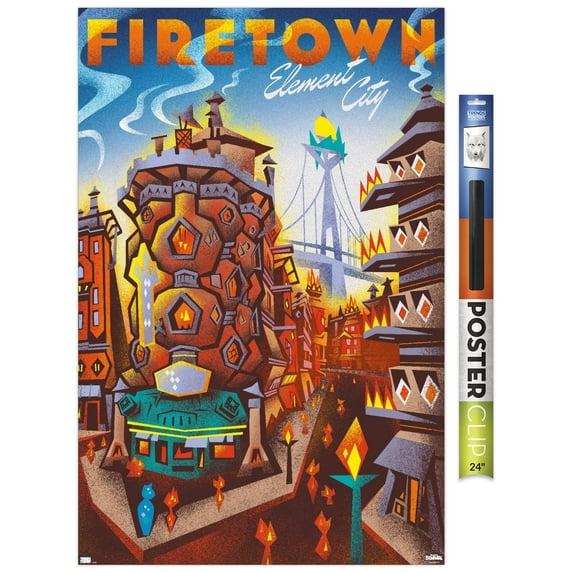Disney Pixar Elemental - Firetown Wall Poster, 22.375" x 34"