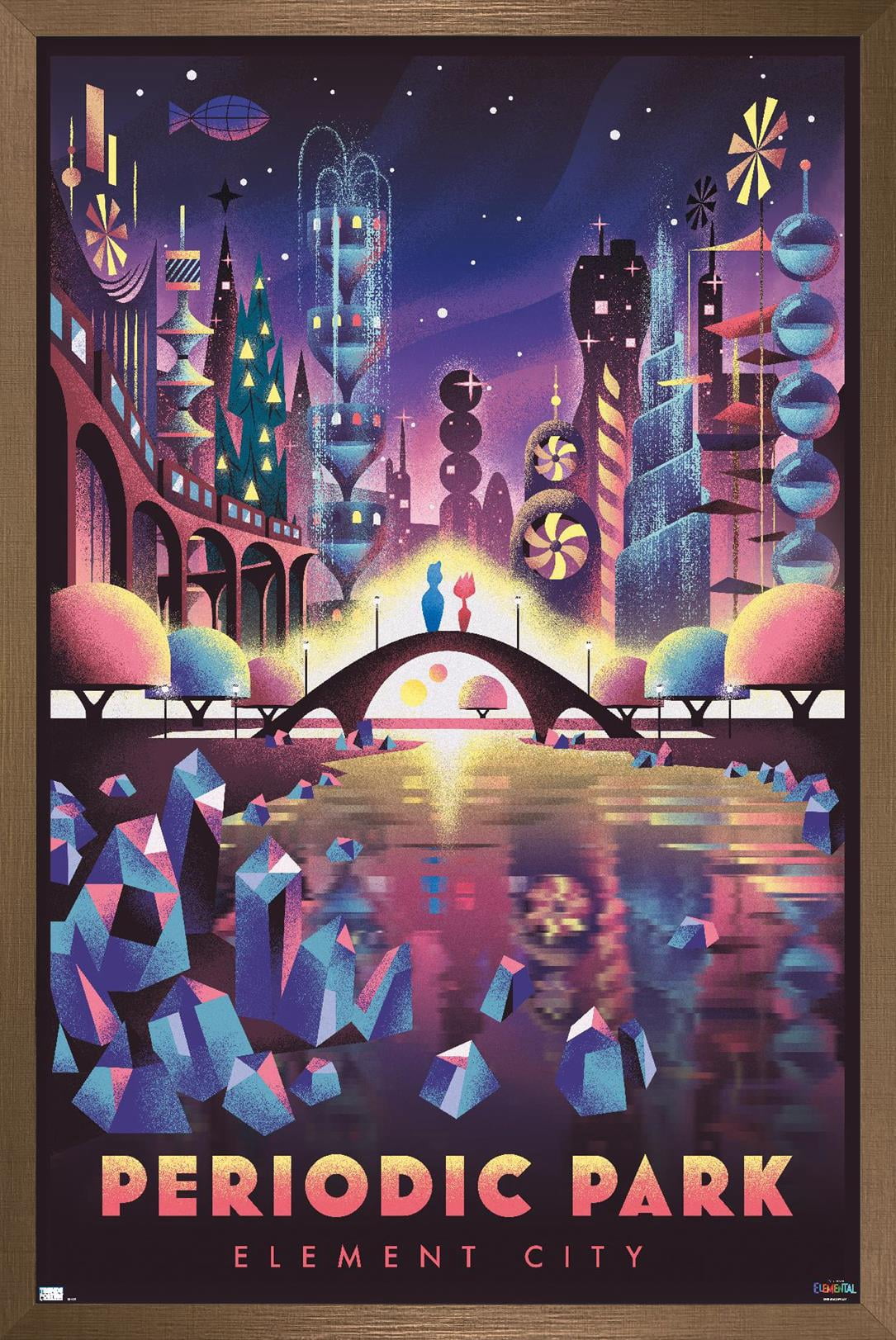 Disney Pixar Elemental - Periodic Park Wall Poster, 14.725" x 22.375" Framed