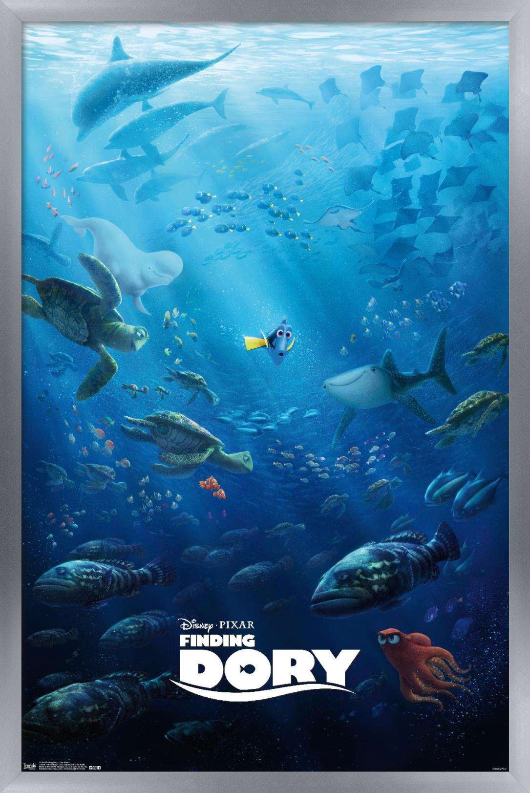 Disney Pixar Finding Dory - One Sheet Wall Poster, 14.725" x 22.375", Framed