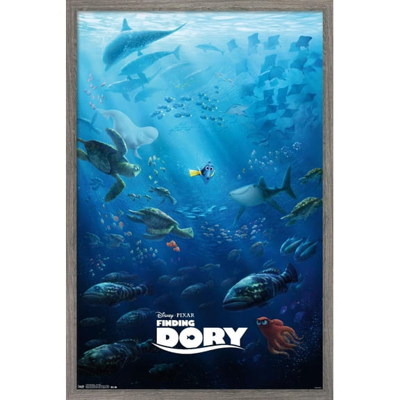 Disney Pixar Finding Dory - One Sheet Wall Poster, 14.725" x 22.375", Framed