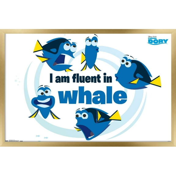 Disney Pixar Finding Dory - Whale Wall Poster, 14.725" x 22.375", Framed