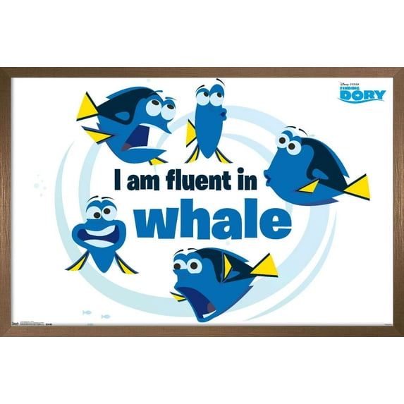 Disney Pixar Finding Dory - Whale Wall Poster, 14.725" x 22.375", Framed