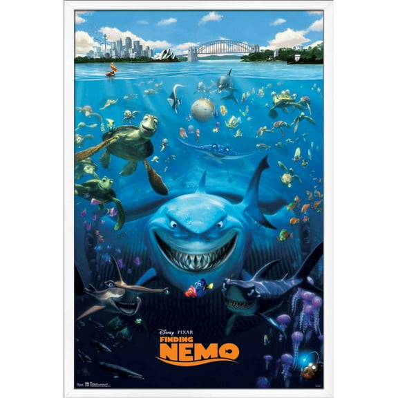 Disney Pixar Finding Nemo - Cast Wall Poster, 22.375" x 34", Framed
