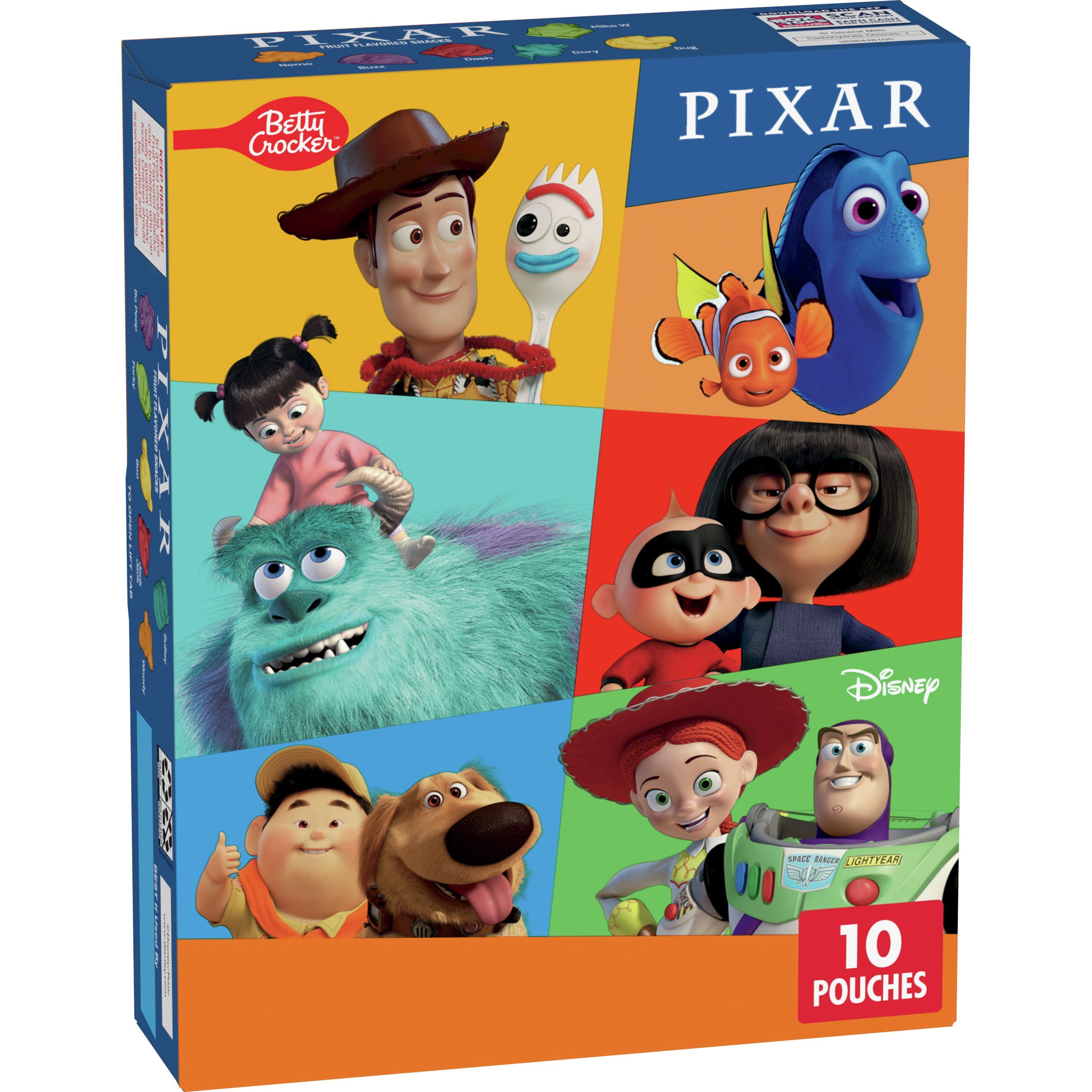 Disney Pixar Fruit Flavored Snacks, Gummy Treat Pouches, 10 ct