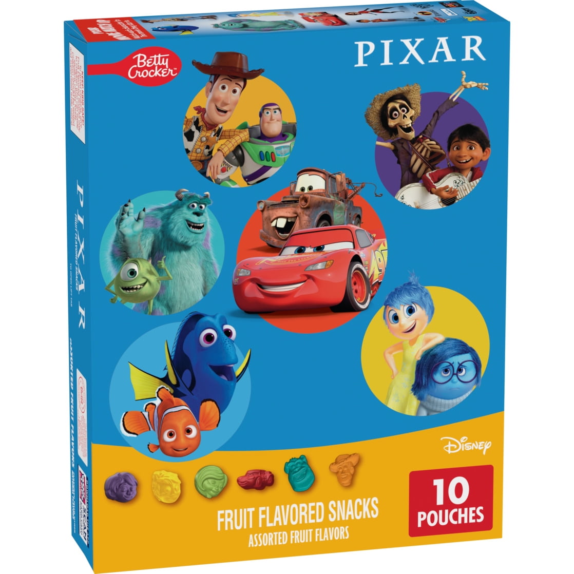 Disney Pixar Fruit Flavored Snacks, Gluten Free, Kids Snacks, 10 Ct, 8 oz