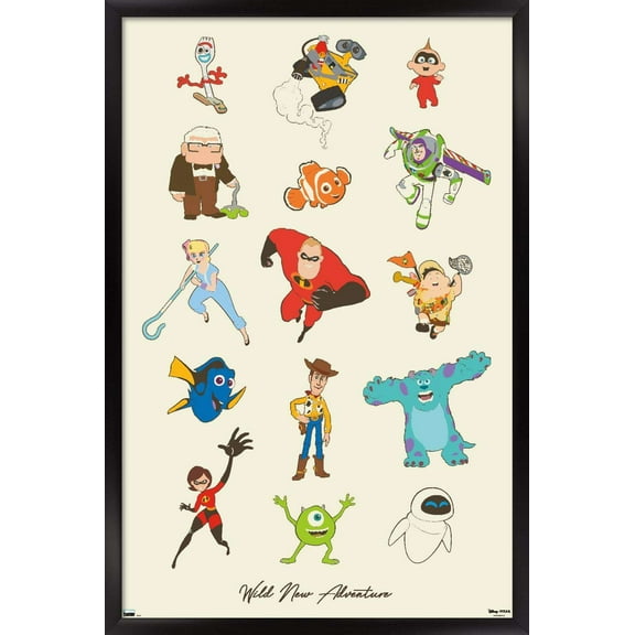 Disney Pixar - Group Wall Poster, 22.375" x 34", Framed